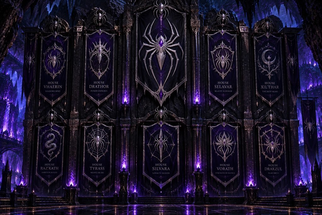 drow house names — noble house sigils of Menzoberranzan
