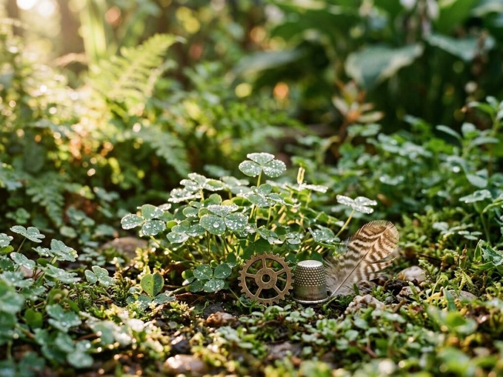 Miniature garden objects representing garden, tinker and animal fairy talents